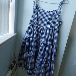 Womens Gingham Ruffle SunDress, New w/o Tags Summer Wedding Tie Straps Shein 3XL